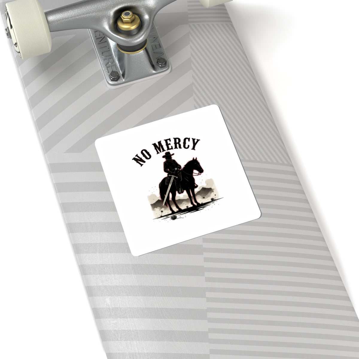 No Mercy Cowboy Skull Sticker | western skull art, gothic Americana