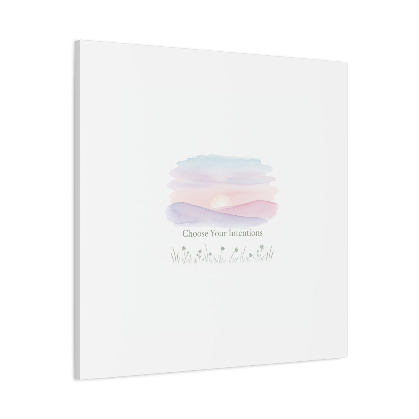 Choose Your Intentions Canvas, soft wellness poster, pastel gradient mindfulness art