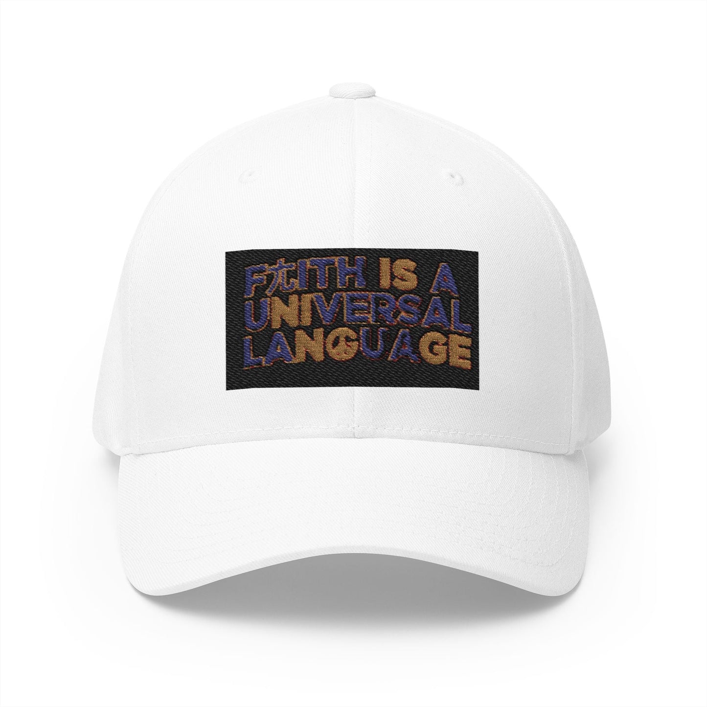 Embroidered 'Faith Is A Universal Language' Closed-Back Cap