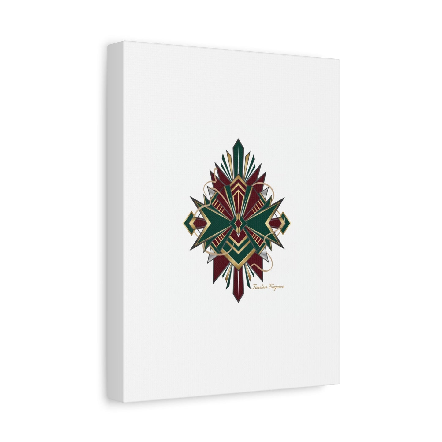 Art Deco geometric brass print Canvas | Neo-Deco chrome & gold fan motif