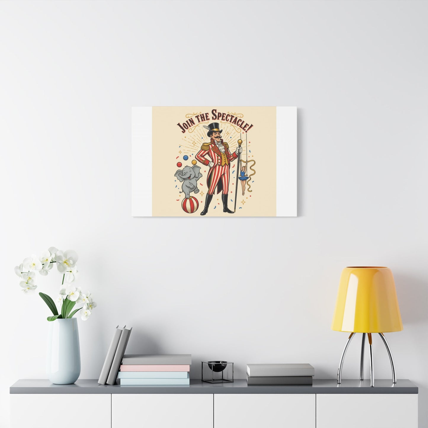 Join the Spectacle Circus Art Print | Matte Canvas, Stretched, Vintage Carnival Design