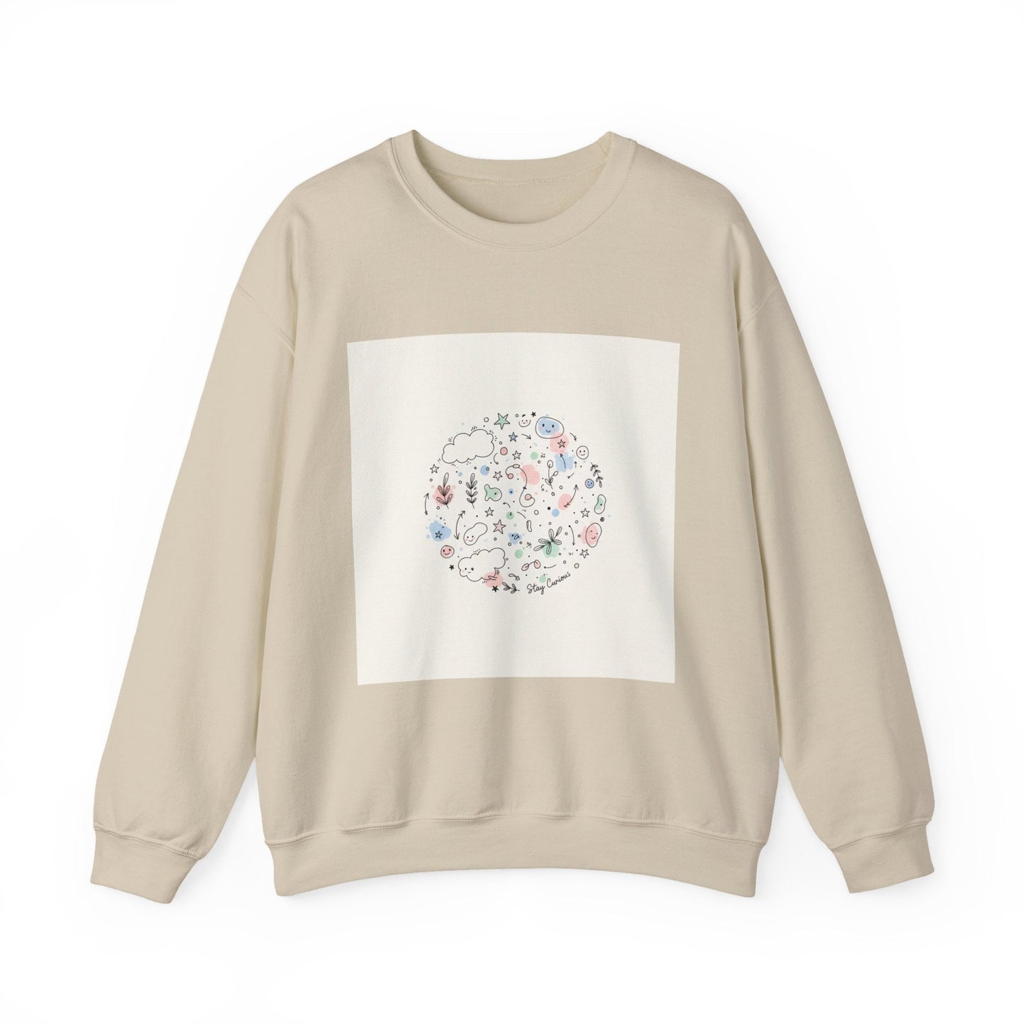 Hand-Drawn Doodle Circle Sweatshirt | line drawing, sketch pattern