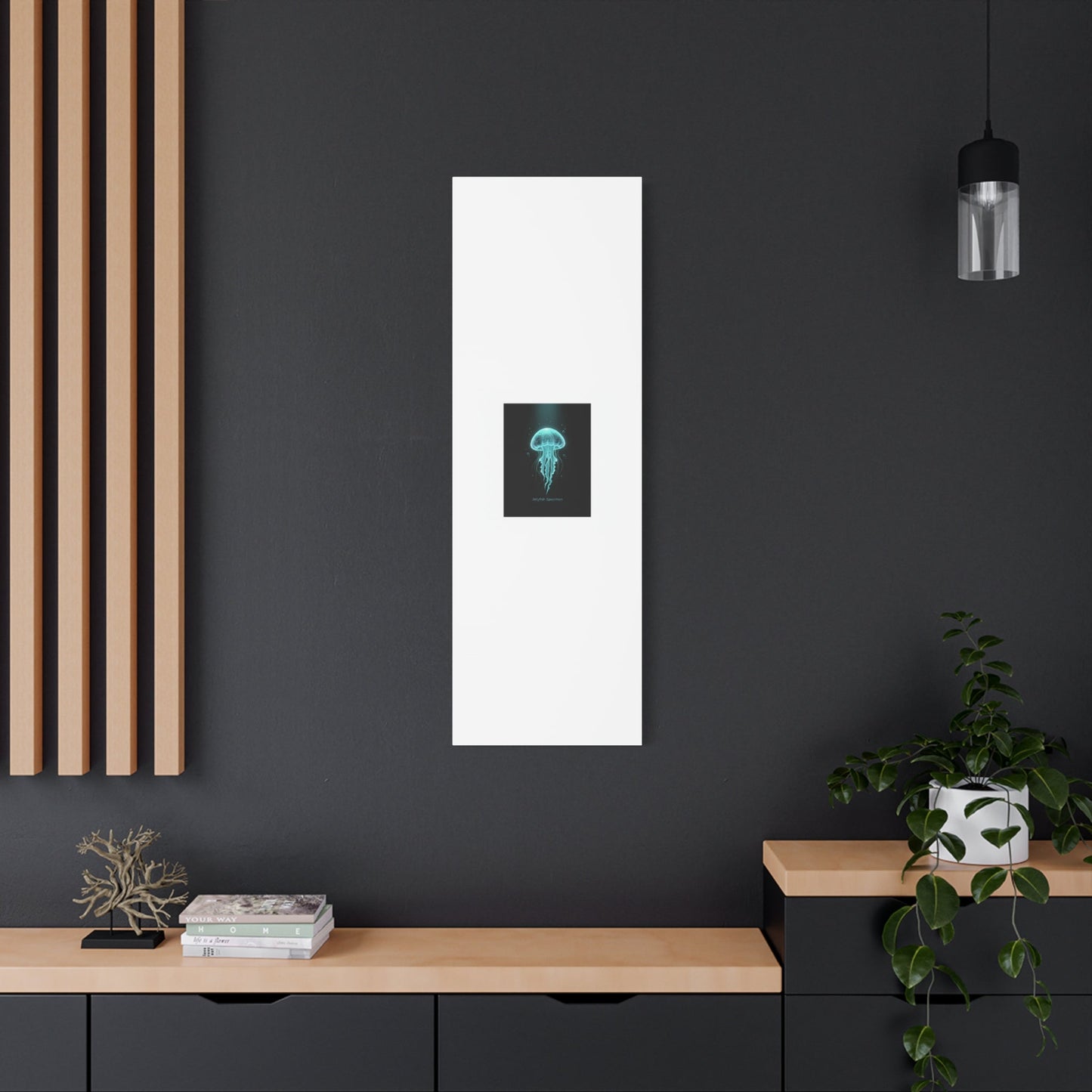 Bioluminescent Jellyfish Art Canvas | Deep Sea Aesthetic, Neon Glow