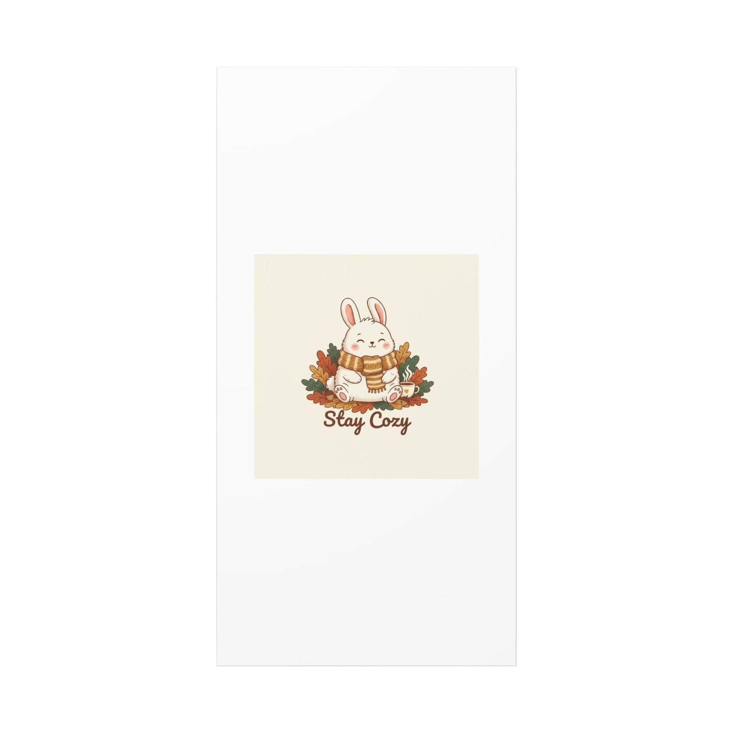Cozy Bunny Illustration Canvas | Cute Critter Winter Forest Art