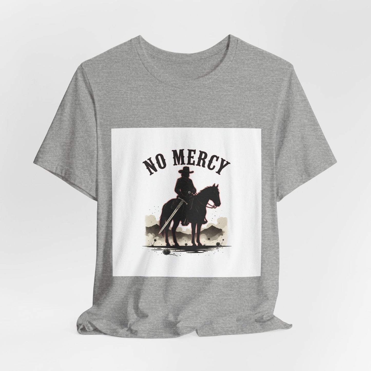 No Mercy Cowboy Skull Tee | Western-Gothic, desert noir design