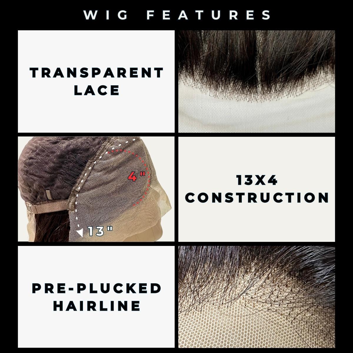 Coffee 13x4 Transparent Lace Front 100% Human Hair Bob Wig