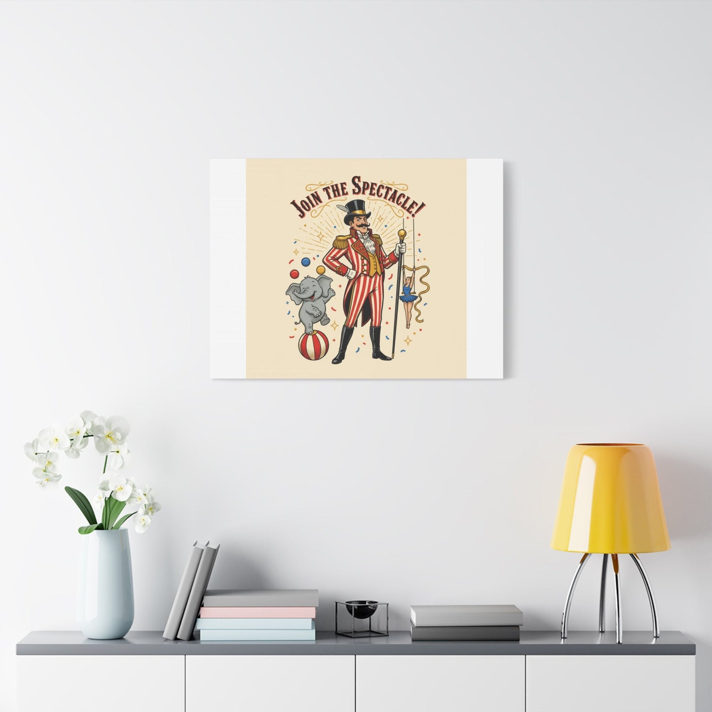 Join the Spectacle Circus Art Print | Matte Canvas, Stretched, Vintage Carnival Design