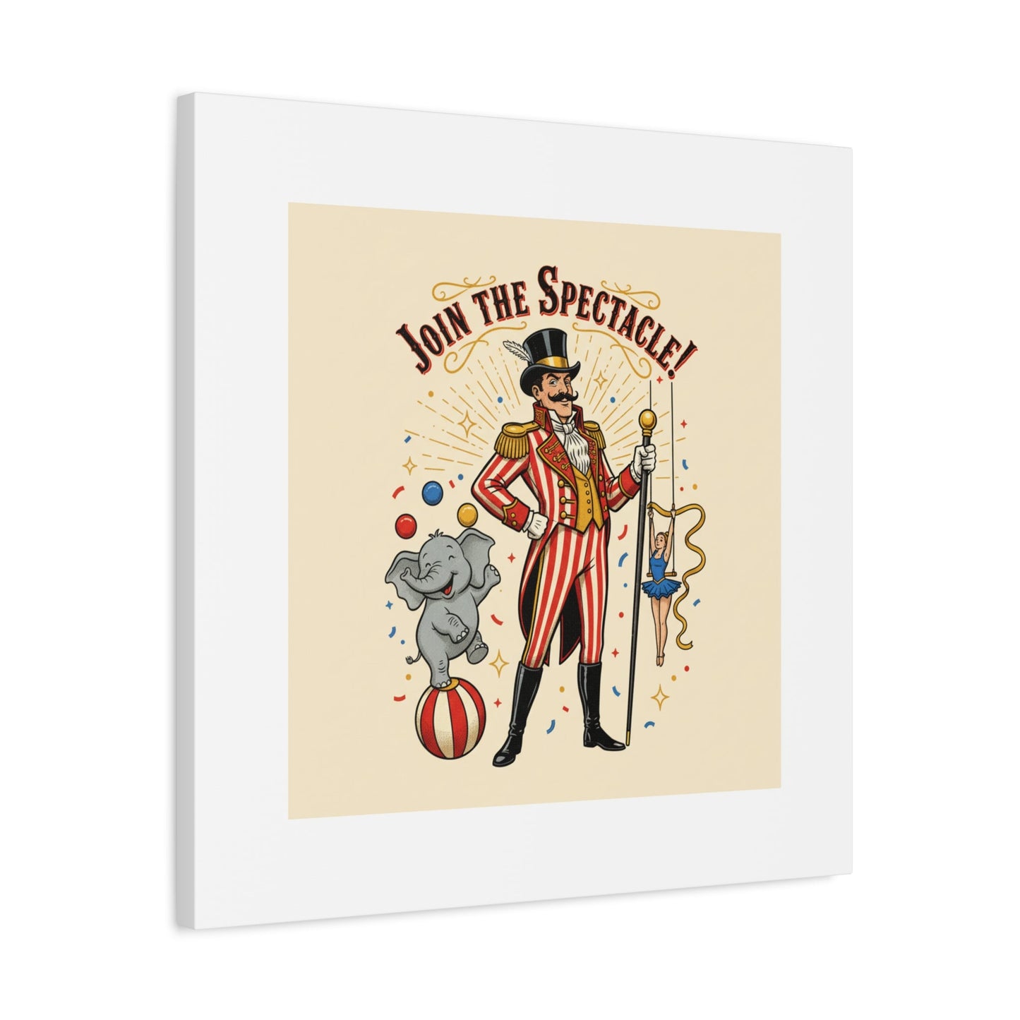 Join the Spectacle Circus Art Print | Matte Canvas, Stretched, Vintage Carnival Design