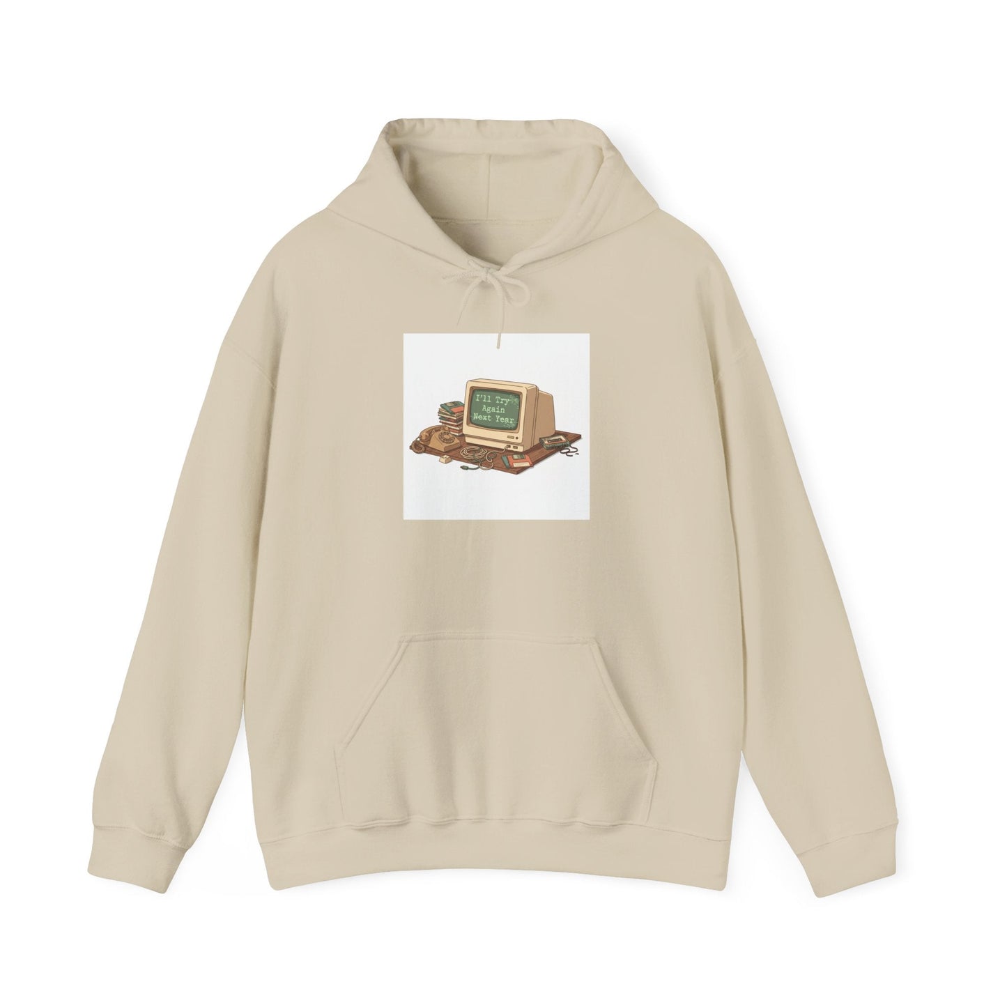 “Resolution Failed” Retro Computer Hoodie | resolution joke shirt, January burnout meme