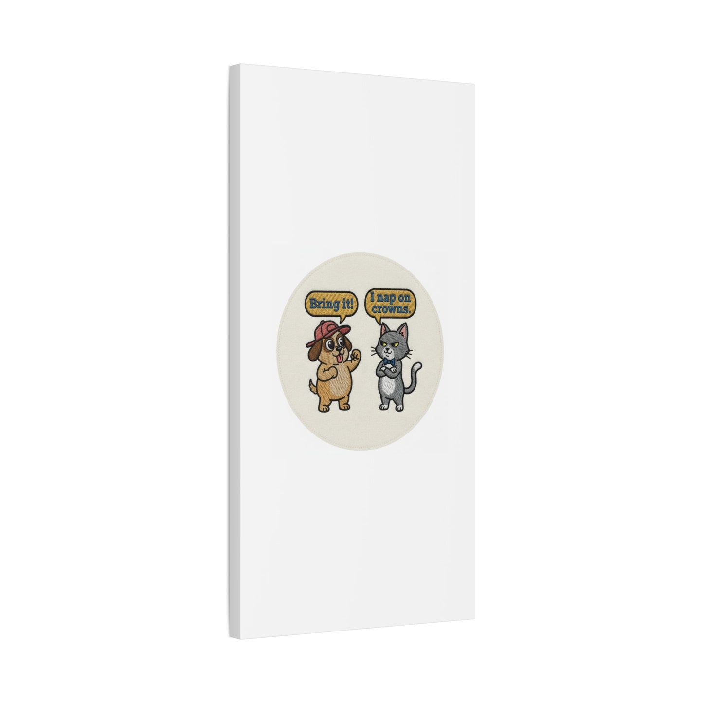 Funny Cat vs Dog Canvas | Pet Rivalry Wall Art