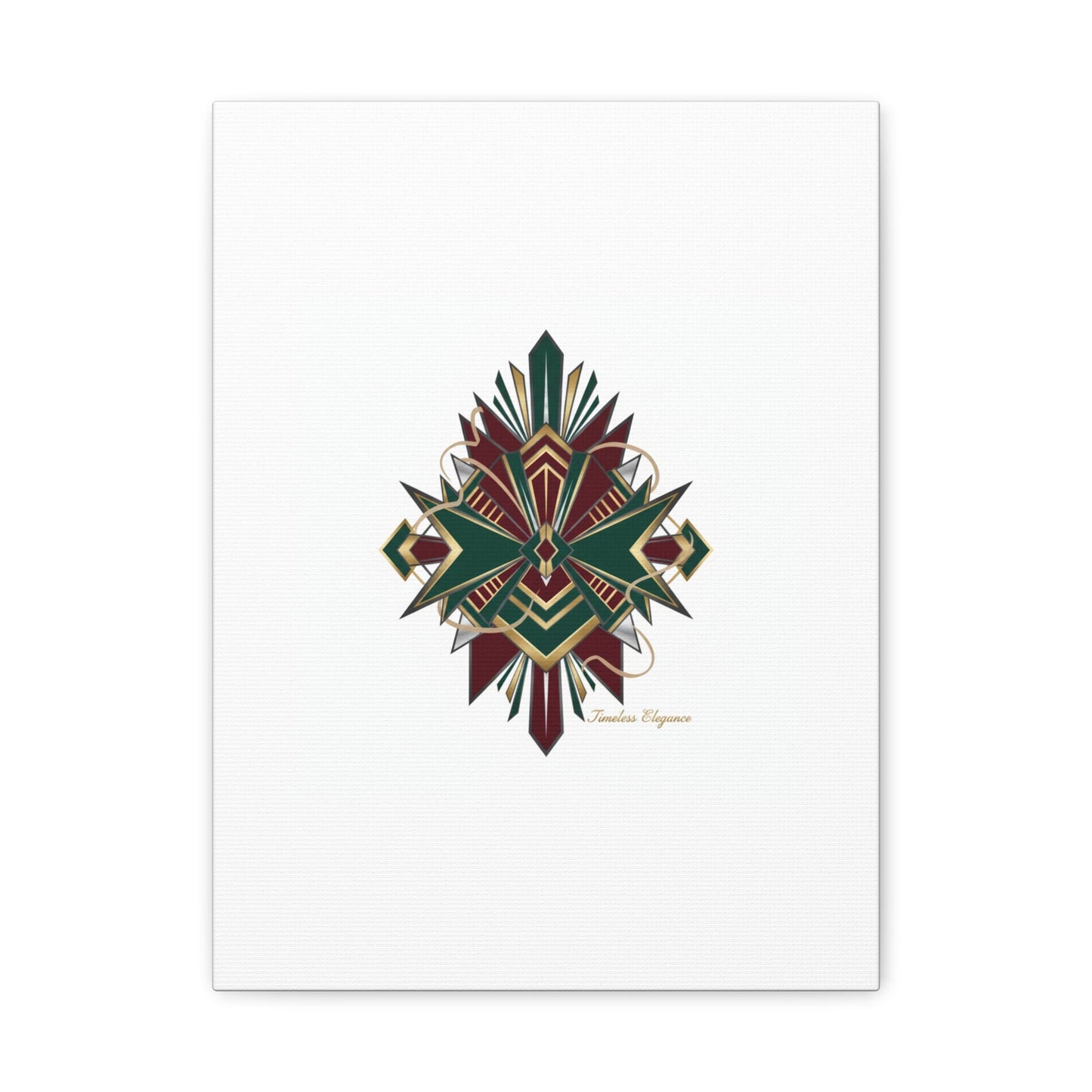 Art Deco geometric brass print Canvas | Neo-Deco chrome & gold fan motif