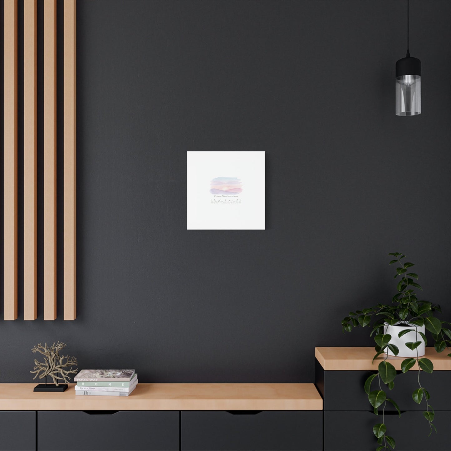 Choose Your Intentions Canvas, soft wellness poster, pastel gradient mindfulness art