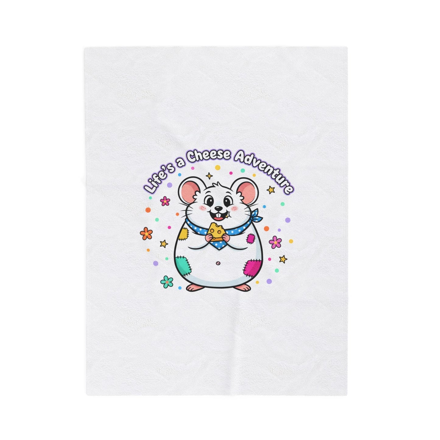 Life's a Cheese Adventure Velveteen Blanket | Rodent-Core, Cute Rat Art