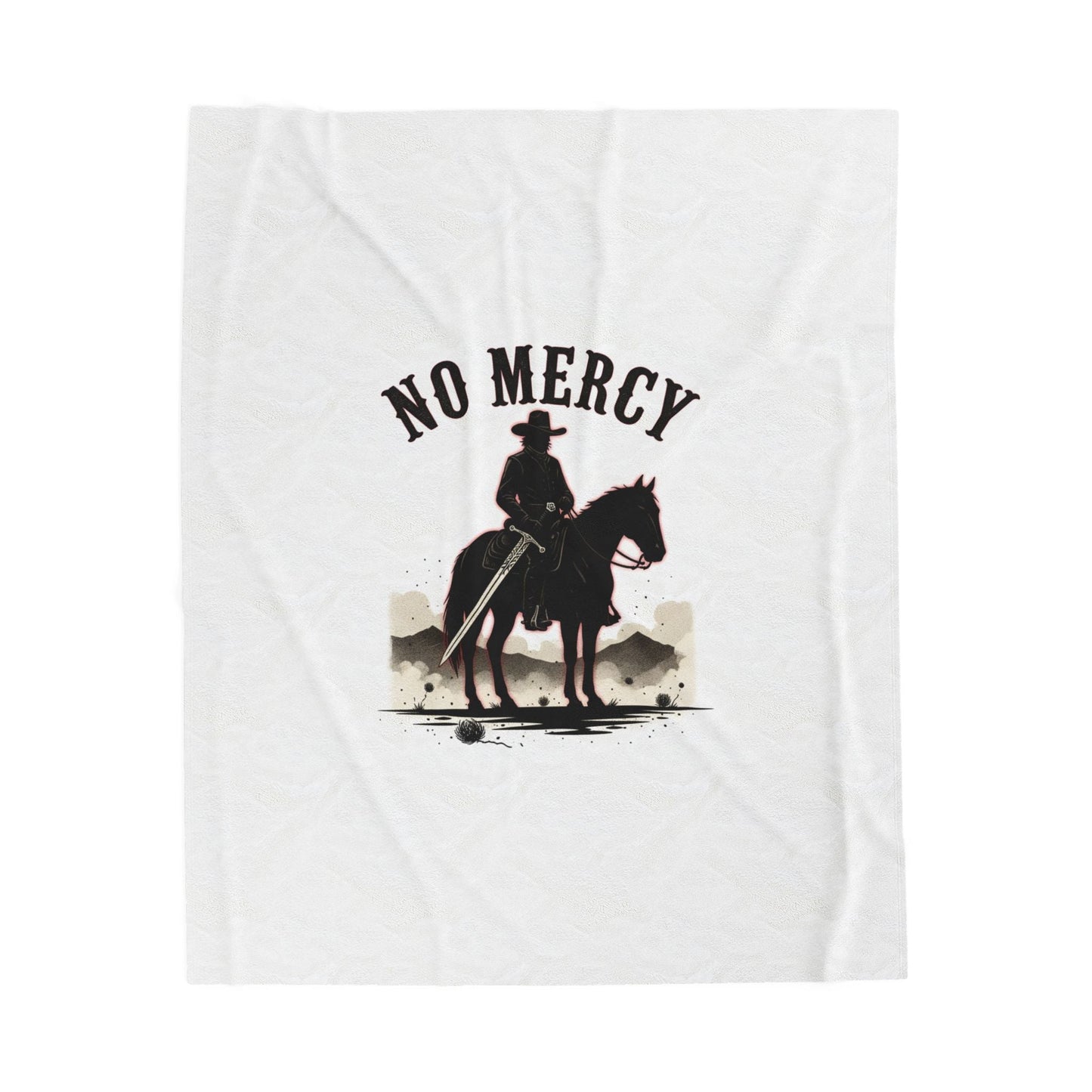 No Mercy Cowboy Rider Blanket | western skull art, gothic Americana