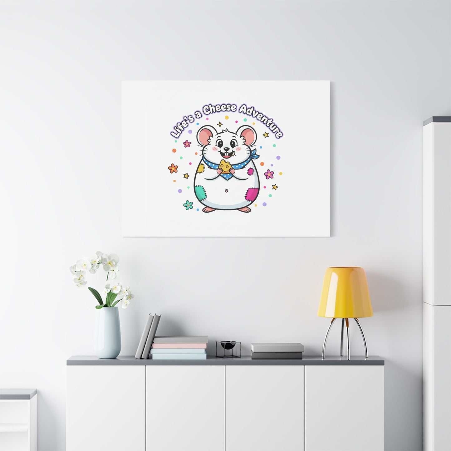 Life's a Cheese Adventure Canvas | Rodent-Core rat art print