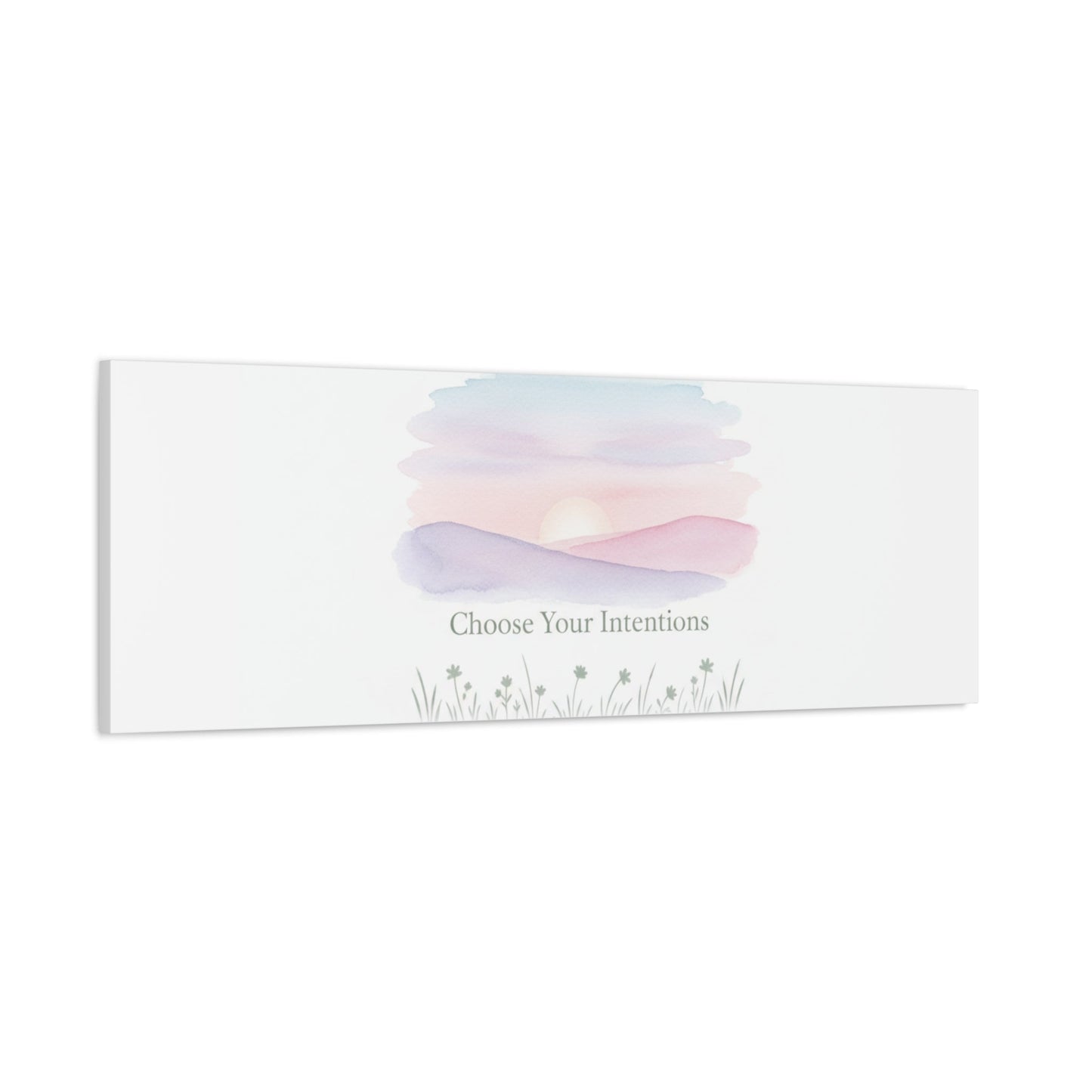 Choose Your Intentions Canvas, soft wellness poster, pastel gradient mindfulness art