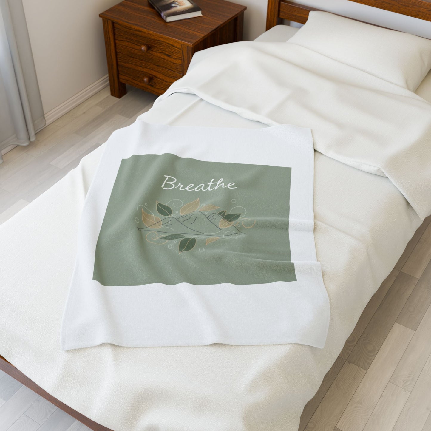 Breathe Mountain Line Blanket | nature vibes, calming forest symbols