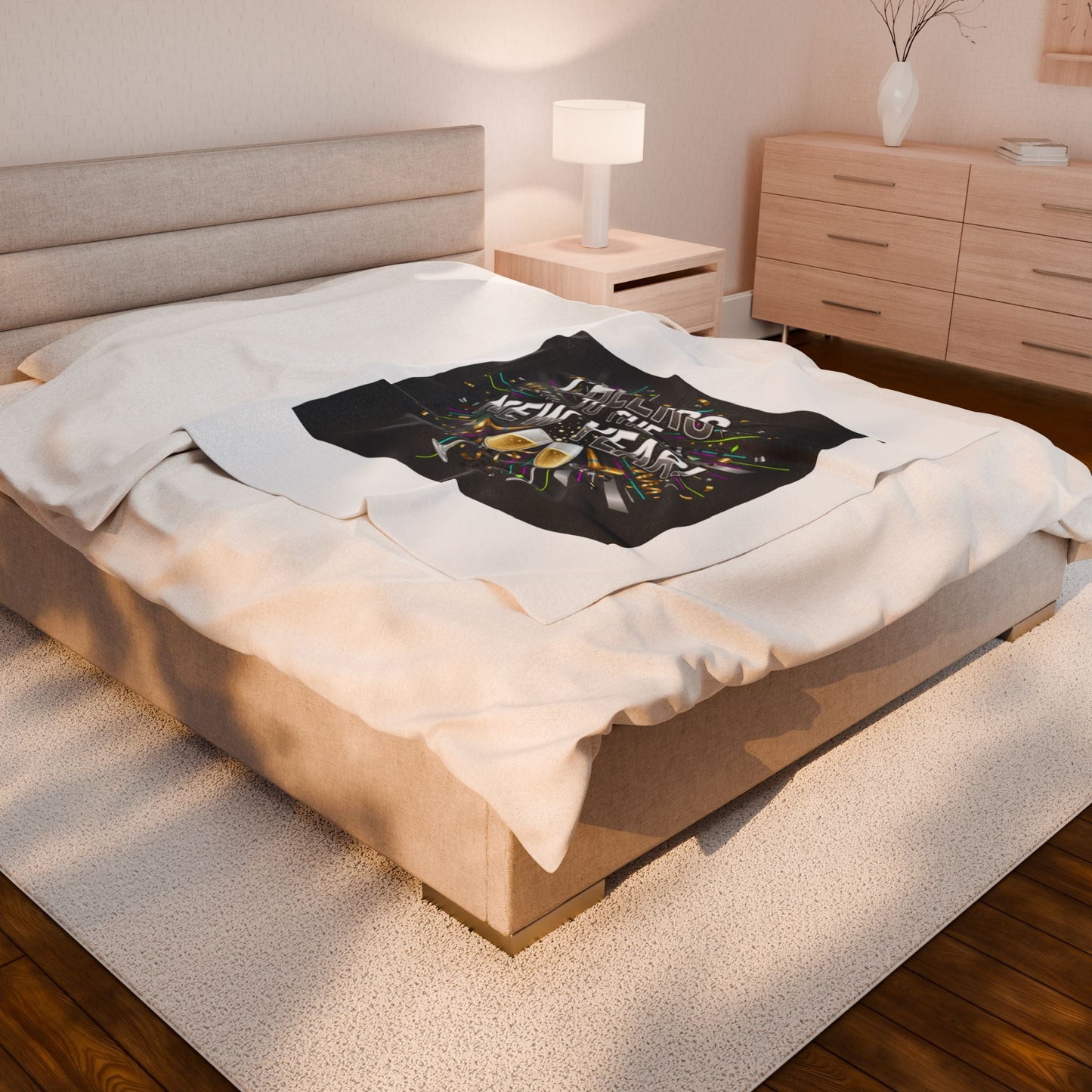 Cheers to the New Year! Plush Blanket | NYE countdown, champagne sparkle