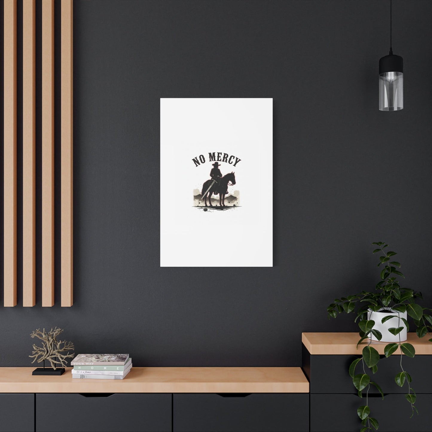 No Mercy Cowboy Skull Canvas | western skull art, gothic Americana
