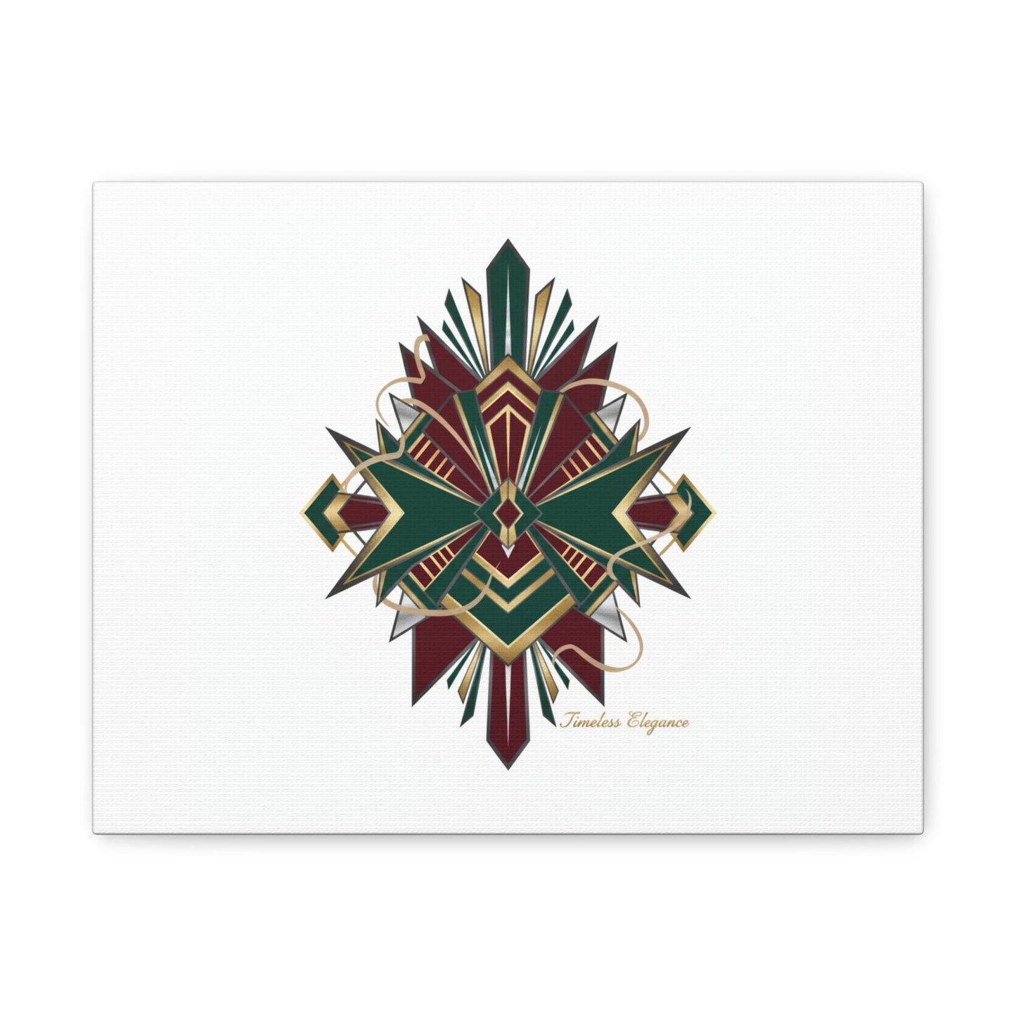Art Deco geometric brass print Canvas | Neo-Deco chrome & gold fan motif