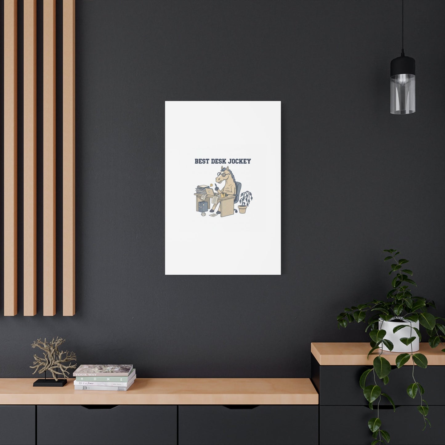 Best Desk Jockey Canvas, Workhorse Office Art | Corporate Burnout Parody