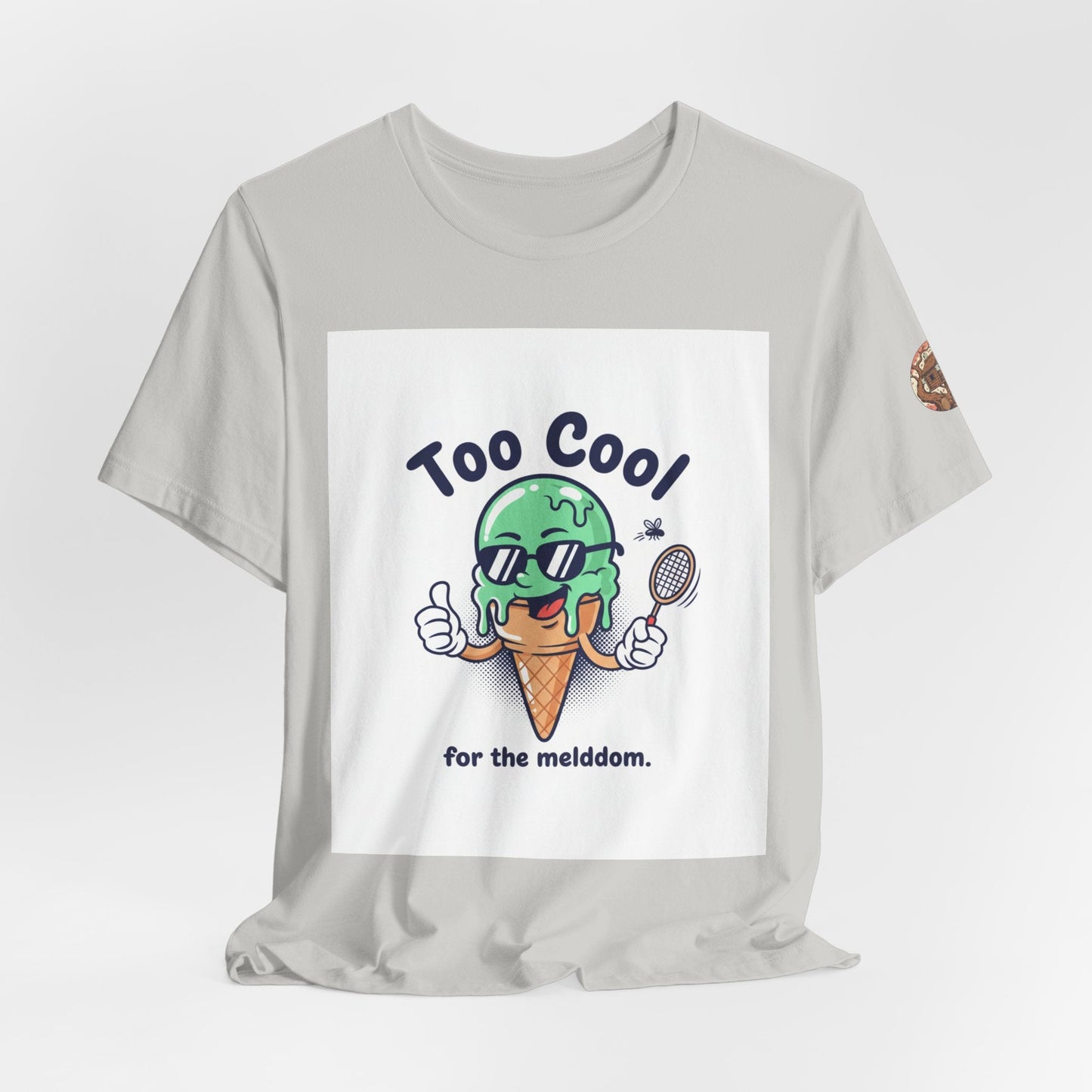 Too Cool Ice Cream Tee – 'Too Cool for the melldom.' Graphic Shirt
