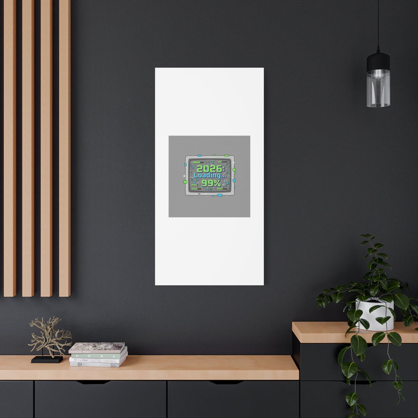 2026 Loading 99% Canvas | NYE countdown, retro system interface