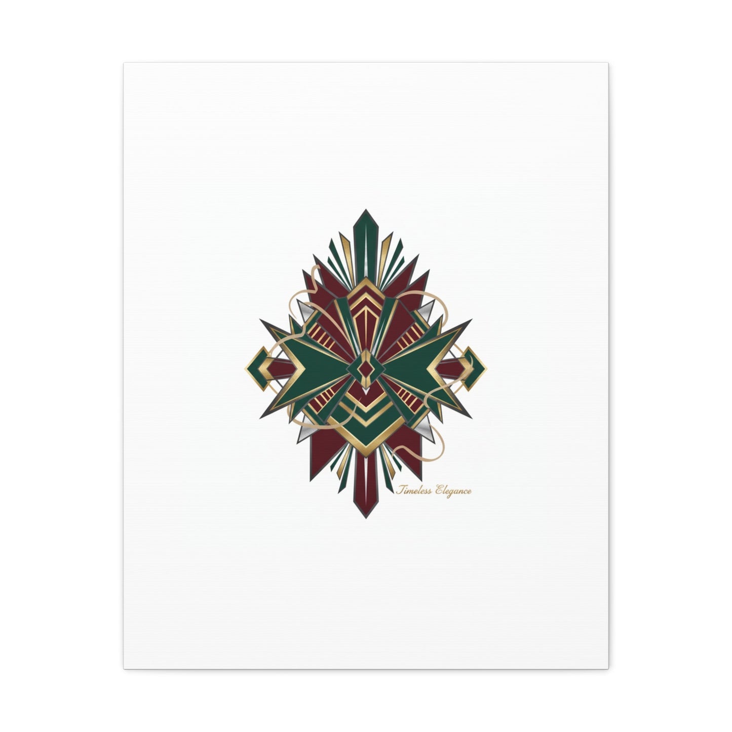 Art Deco geometric brass print Canvas | Neo-Deco chrome & gold fan motif