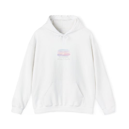 gentle intentions hoodie | soft wellness, mindful resolution art