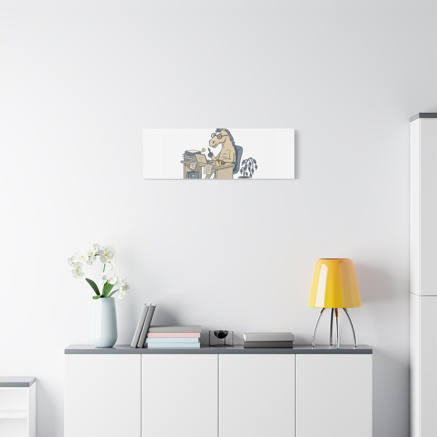 Best Desk Jockey Canvas, Workhorse Office Art | Corporate Burnout Parody