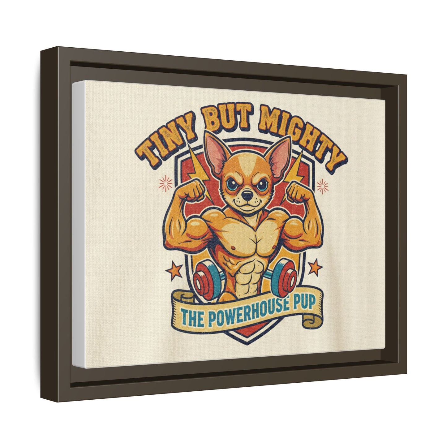 Framed Matte Canvas - "Tiny But Mighty: The Powerhouse Pup"
