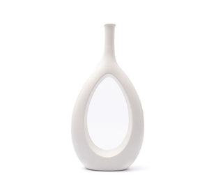 Hollow vase tall white