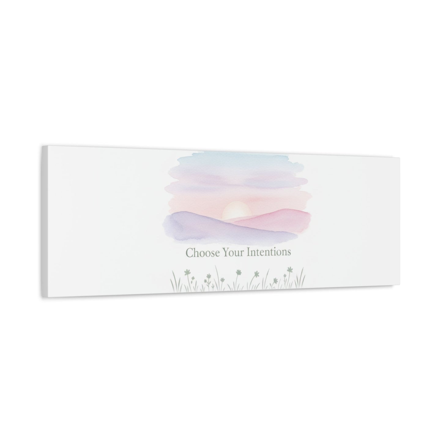 Choose Your Intentions Canvas, soft wellness poster, pastel gradient mindfulness art