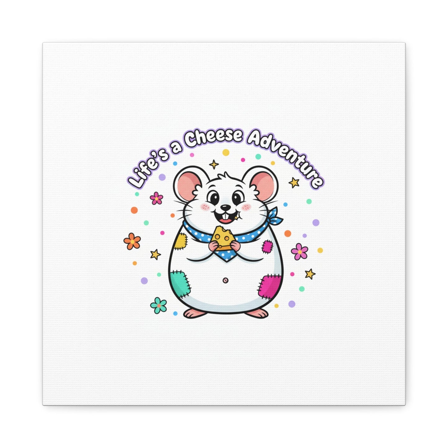 Life's a Cheese Adventure Canvas | Rodent-Core rat art print