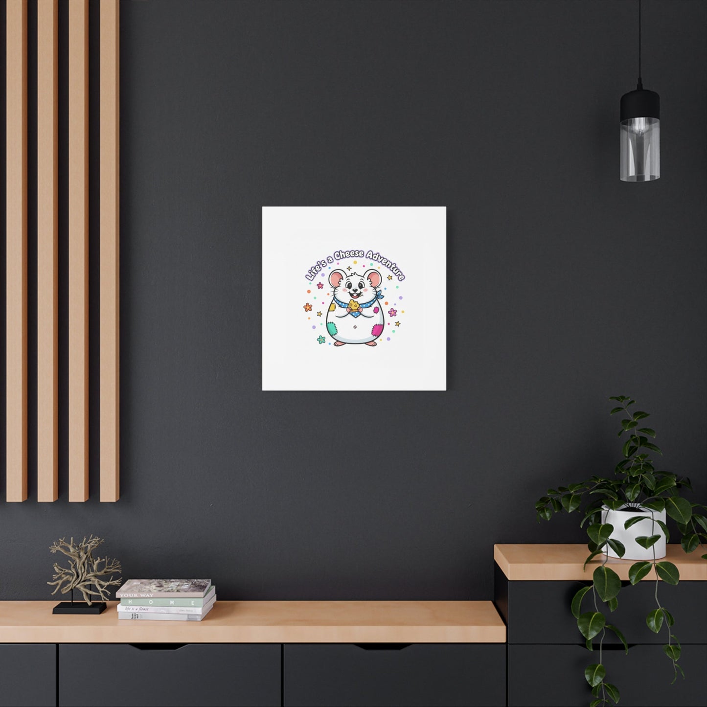 Life's a Cheese Adventure Canvas | Rodent-Core rat art print