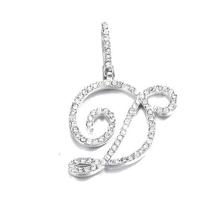 Silver single letter D