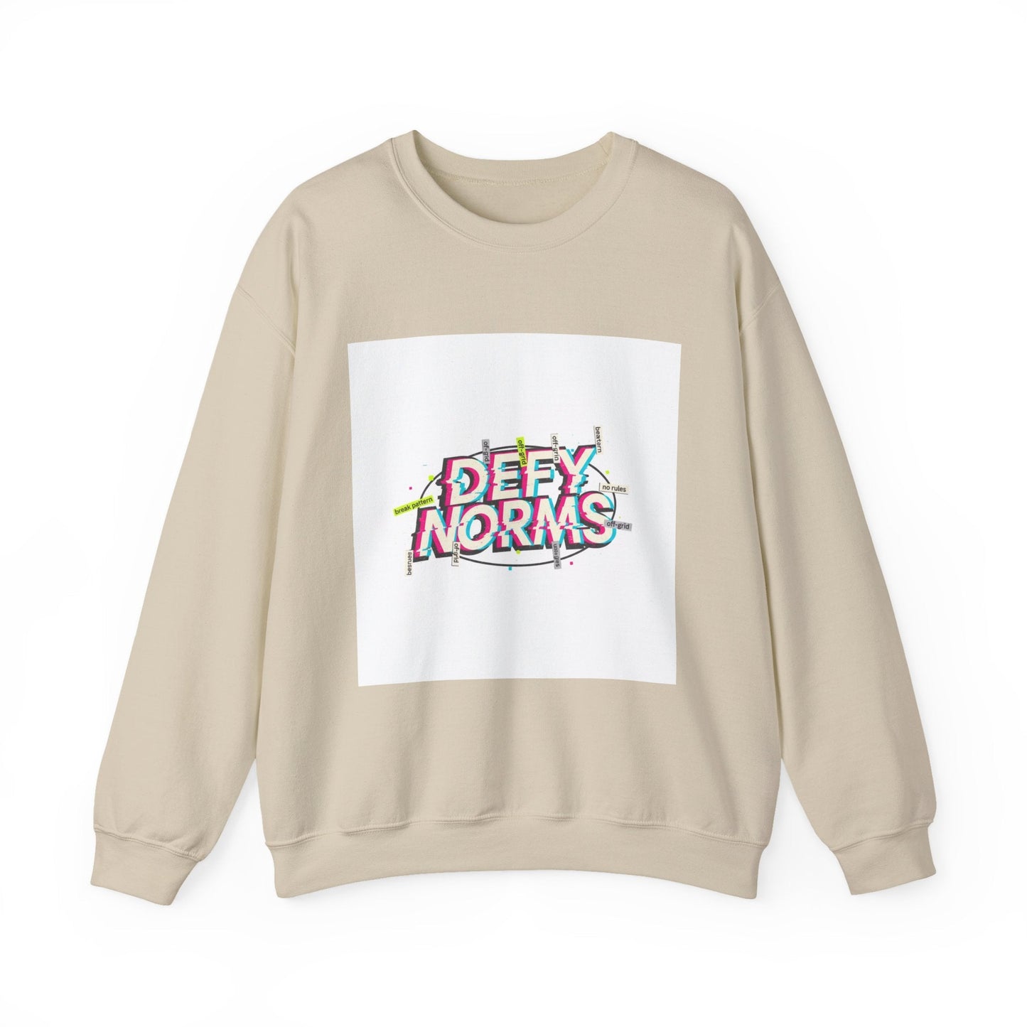 Defy Norms Crewneck Sweatshirt | anti-aesthetic, glitch font
