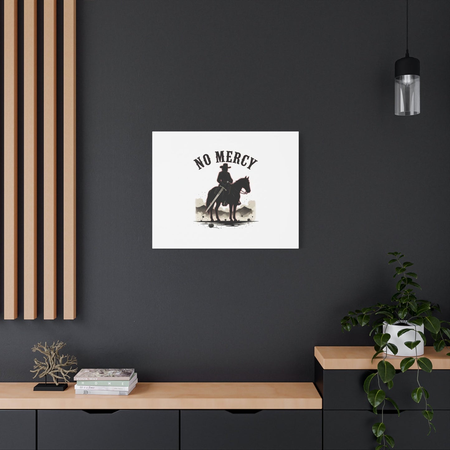 No Mercy Cowboy Skull Canvas | western skull art, gothic Americana