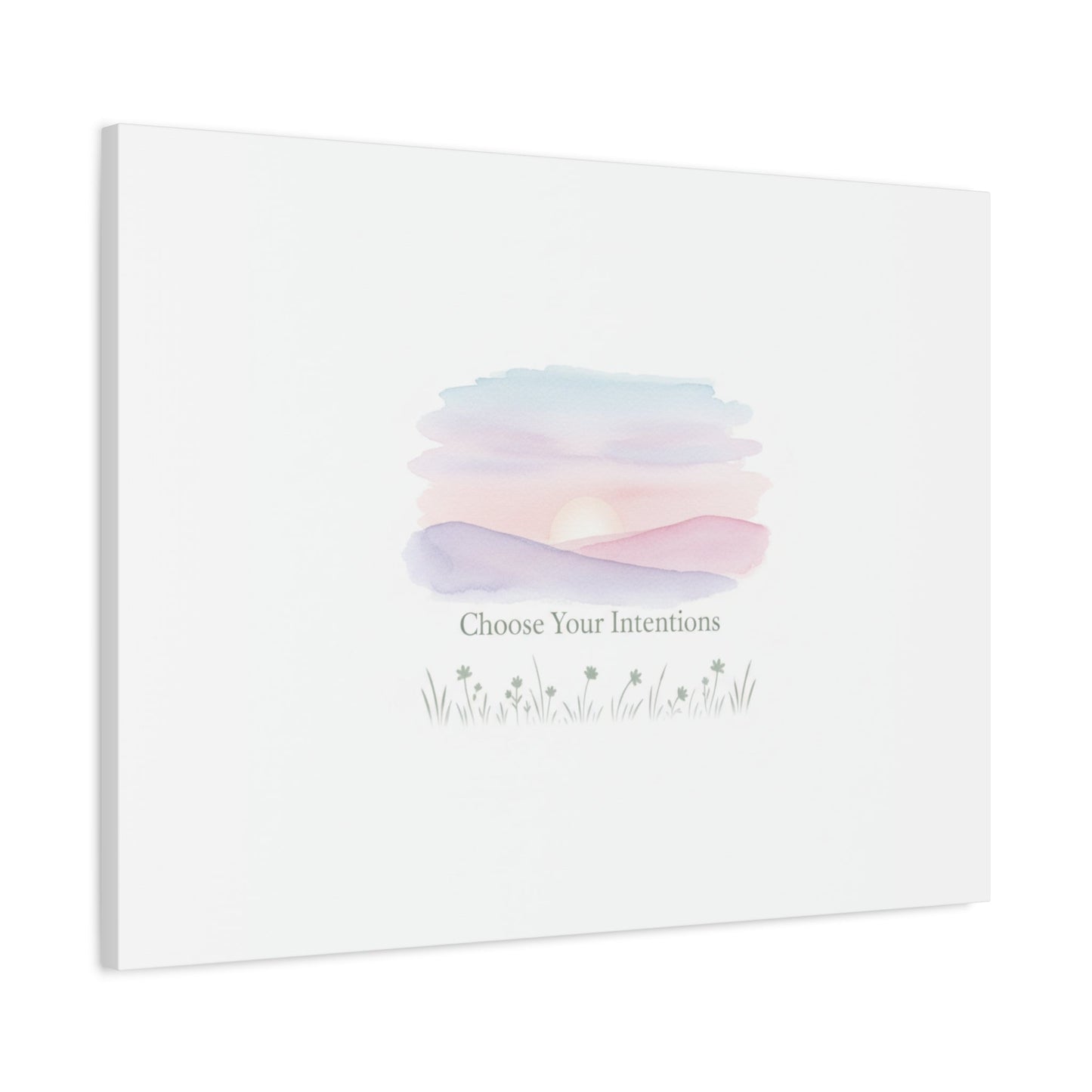 Choose Your Intentions Canvas, soft wellness poster, pastel gradient mindfulness art