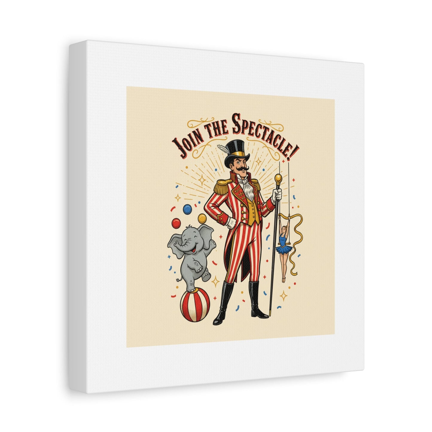 Join the Spectacle Circus Art Print | Matte Canvas, Stretched, Vintage Carnival Design