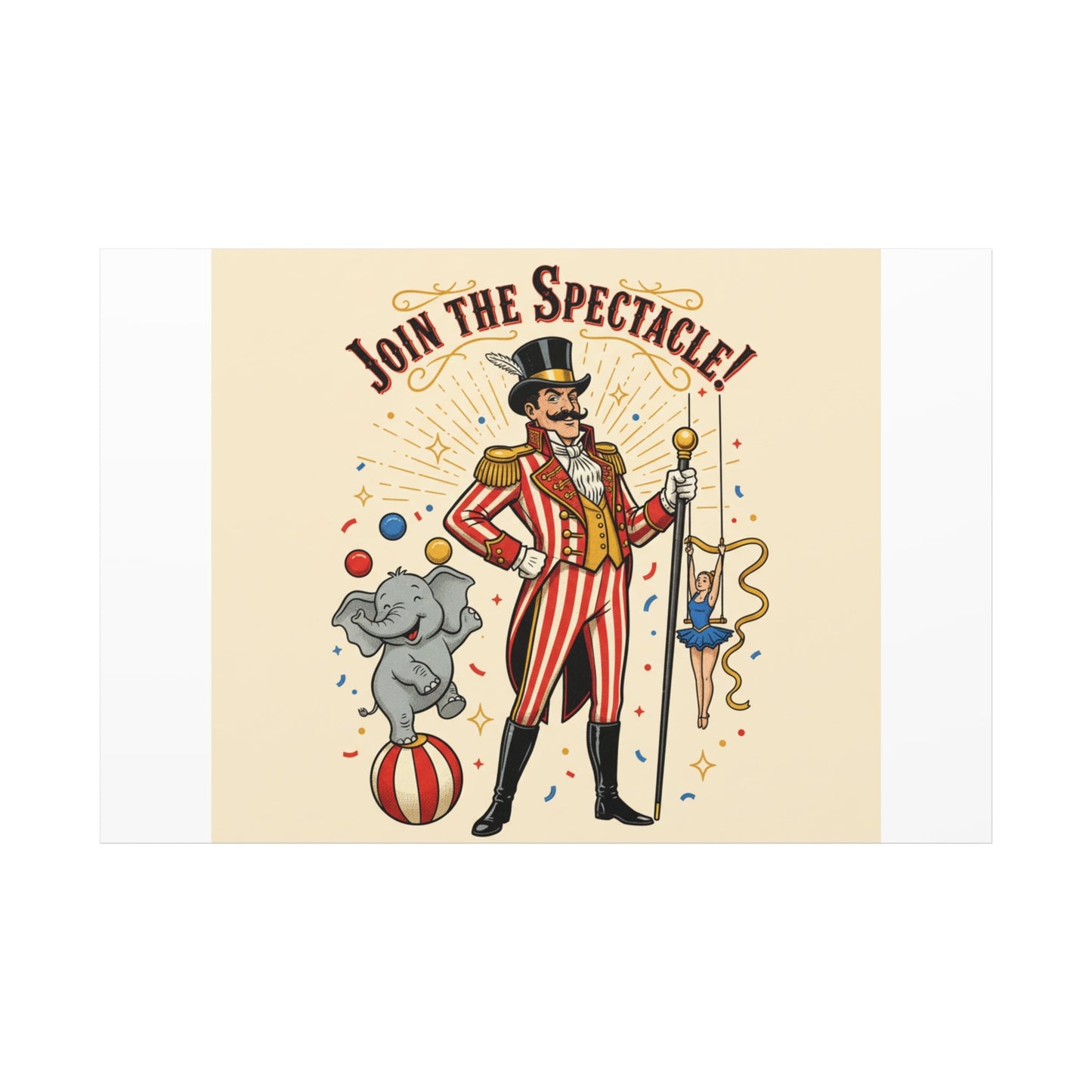 Join the Spectacle Circus Art Print | Matte Canvas, Stretched, Vintage Carnival Design