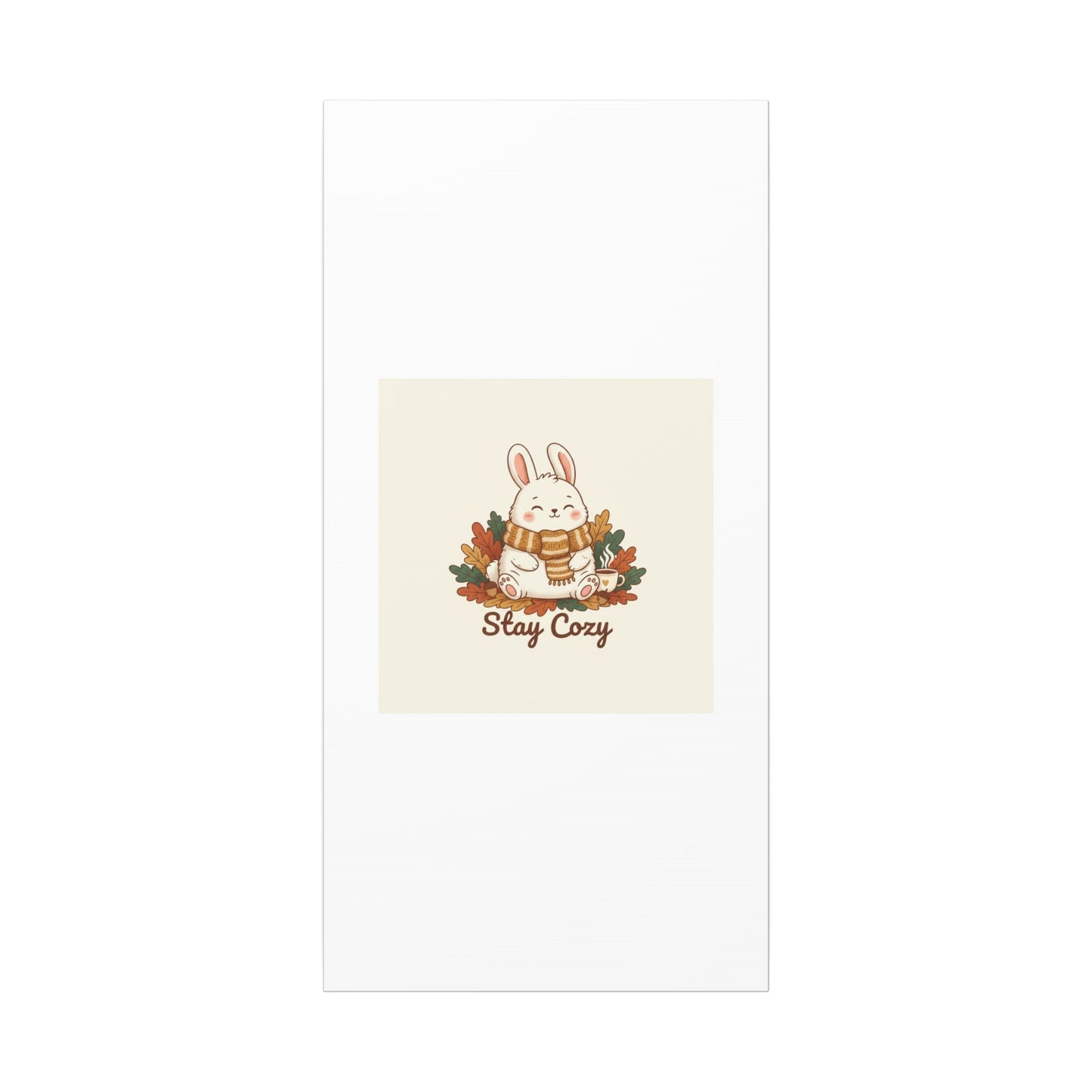 Cozy Bunny Illustration Canvas | Cute Critter Winter Forest Art