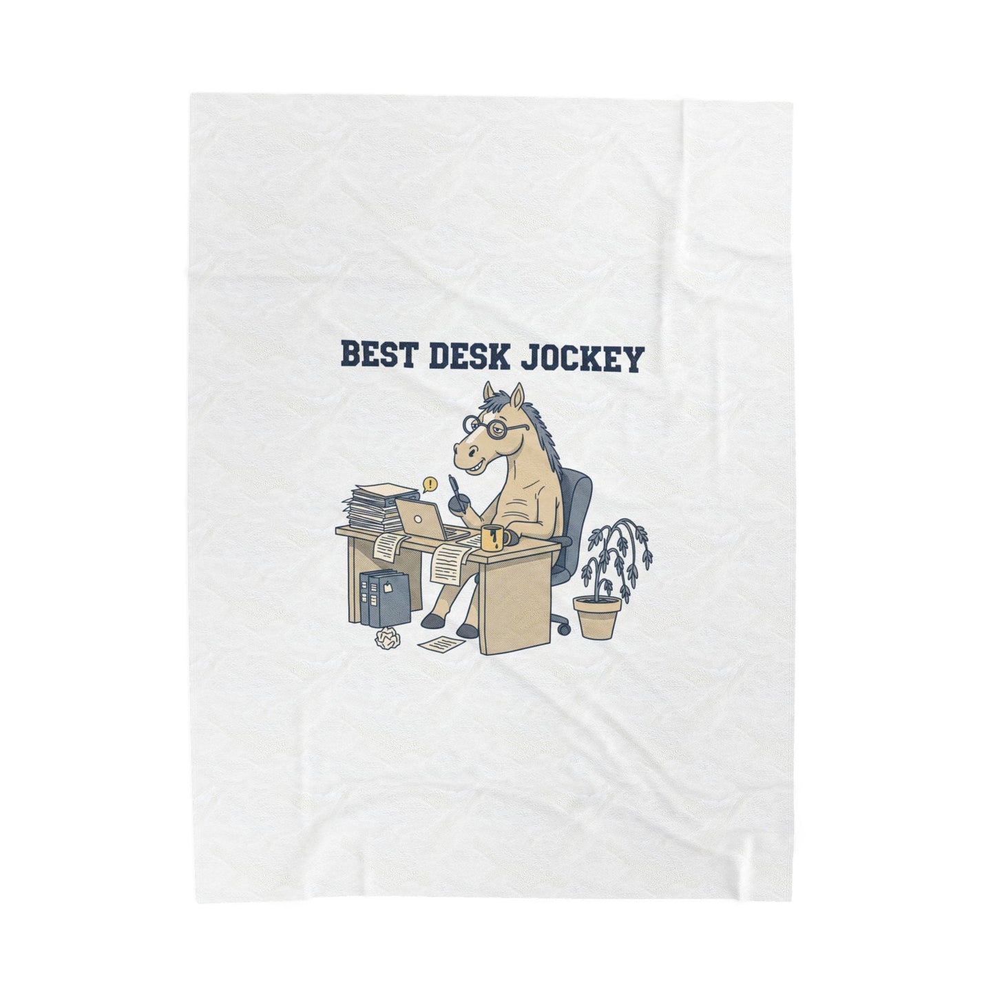Best Desk Jockey Velveteen Blanket | Workhorse Office Humor, Collegiate Sketch