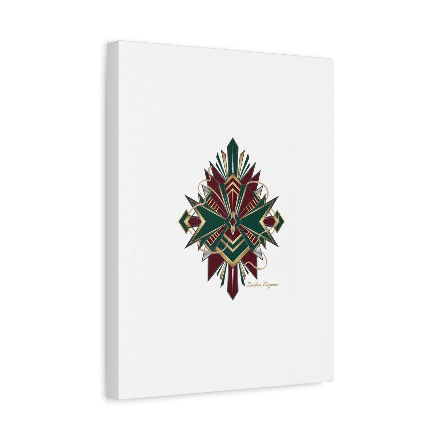 Art Deco geometric brass print Canvas | Neo-Deco chrome & gold fan motif