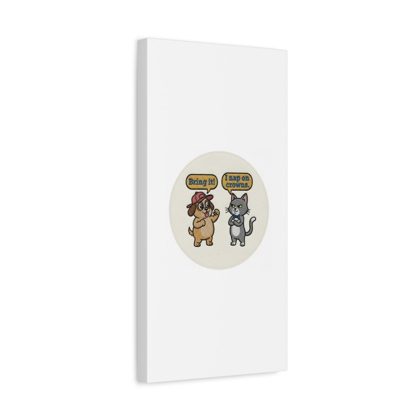 Funny Cat vs Dog Canvas | Pet Rivalry Wall Art