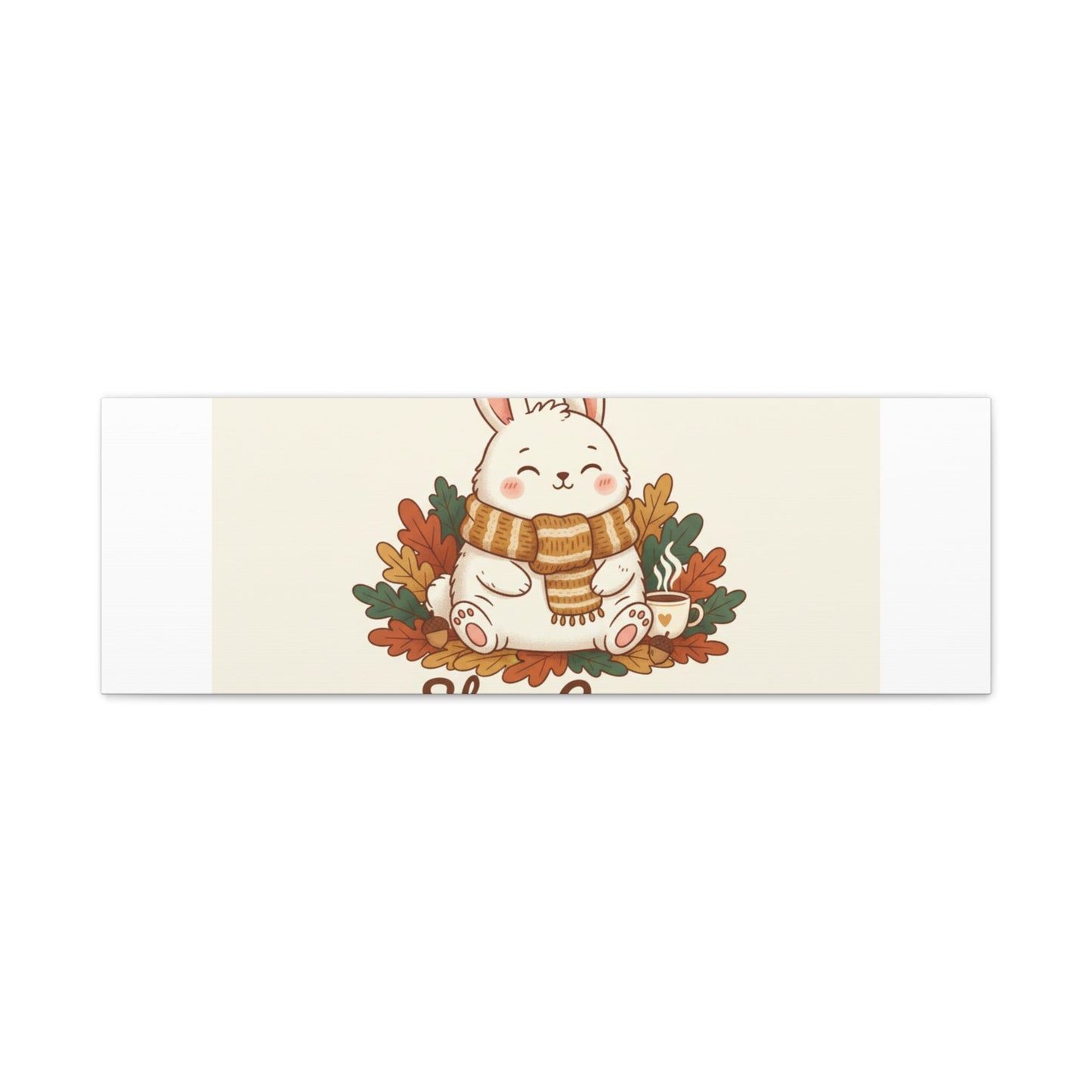 Cozy Bunny Illustration Canvas | Cute Critter Winter Forest Art