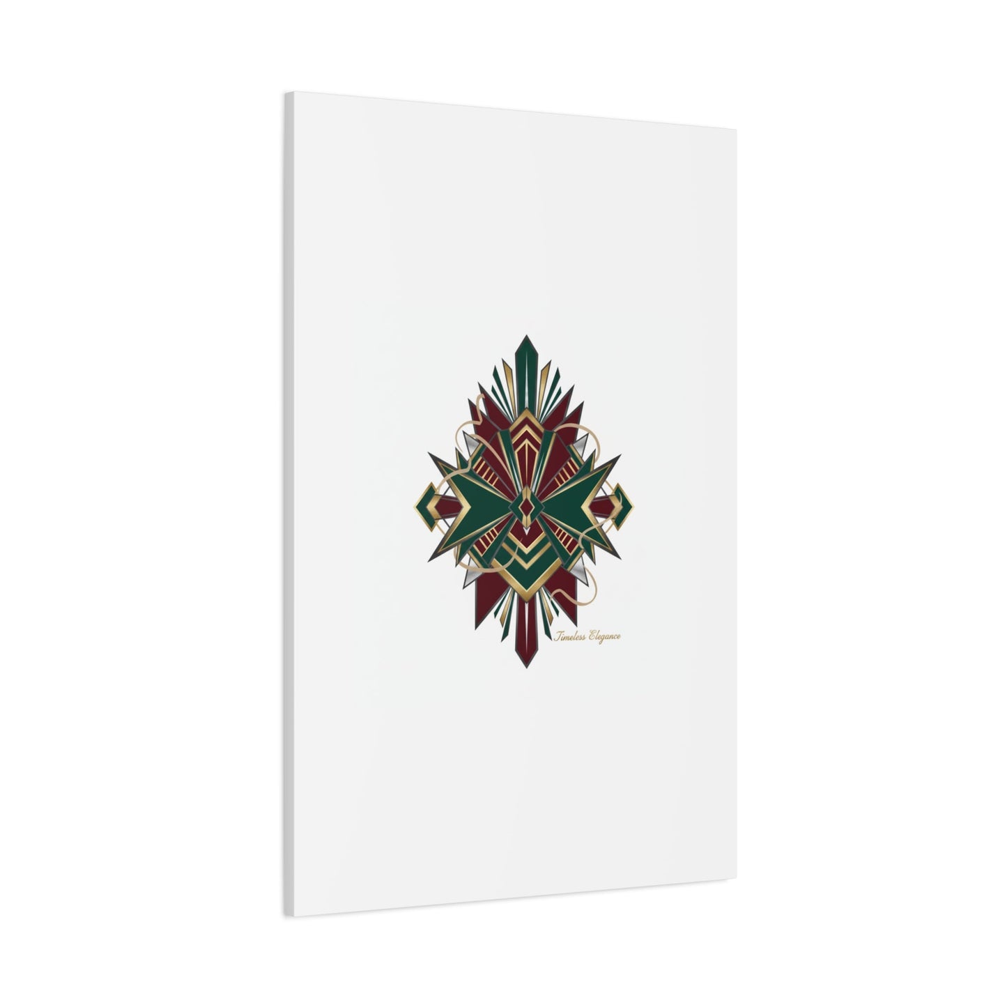 Art Deco geometric brass print Canvas | Neo-Deco chrome & gold fan motif