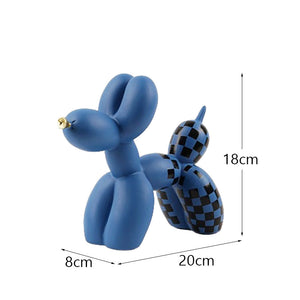 Plaid Balloon Dog-Blue and Black