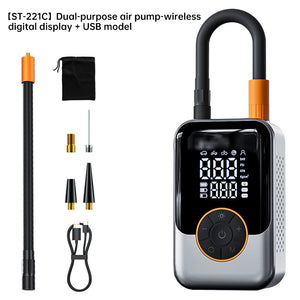 Dual - Purpose Air Pump - Wireless with Digital Display + USB