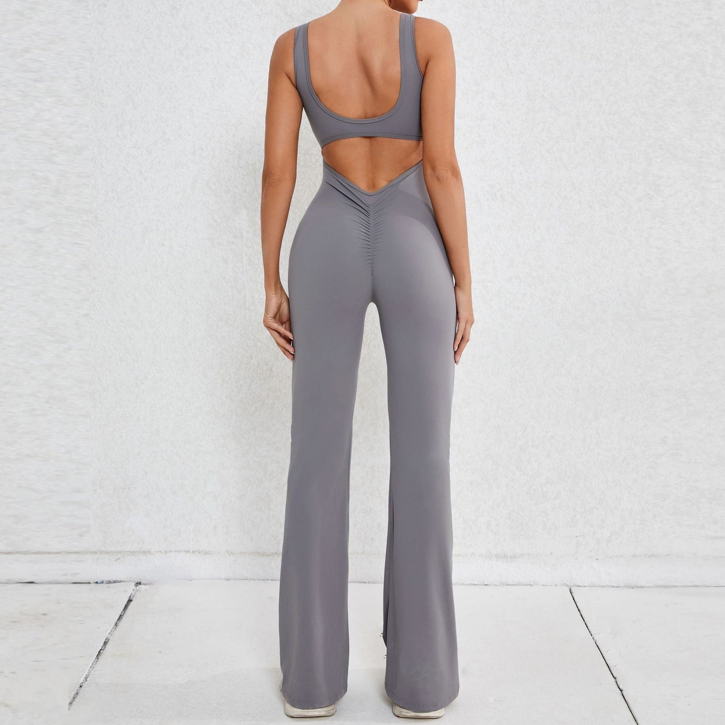 Hollow-out Beauty Back Sports Workout Clothes Jumpsuit